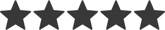 Five solid black stars in a horizontal row, representing a five-star rating.