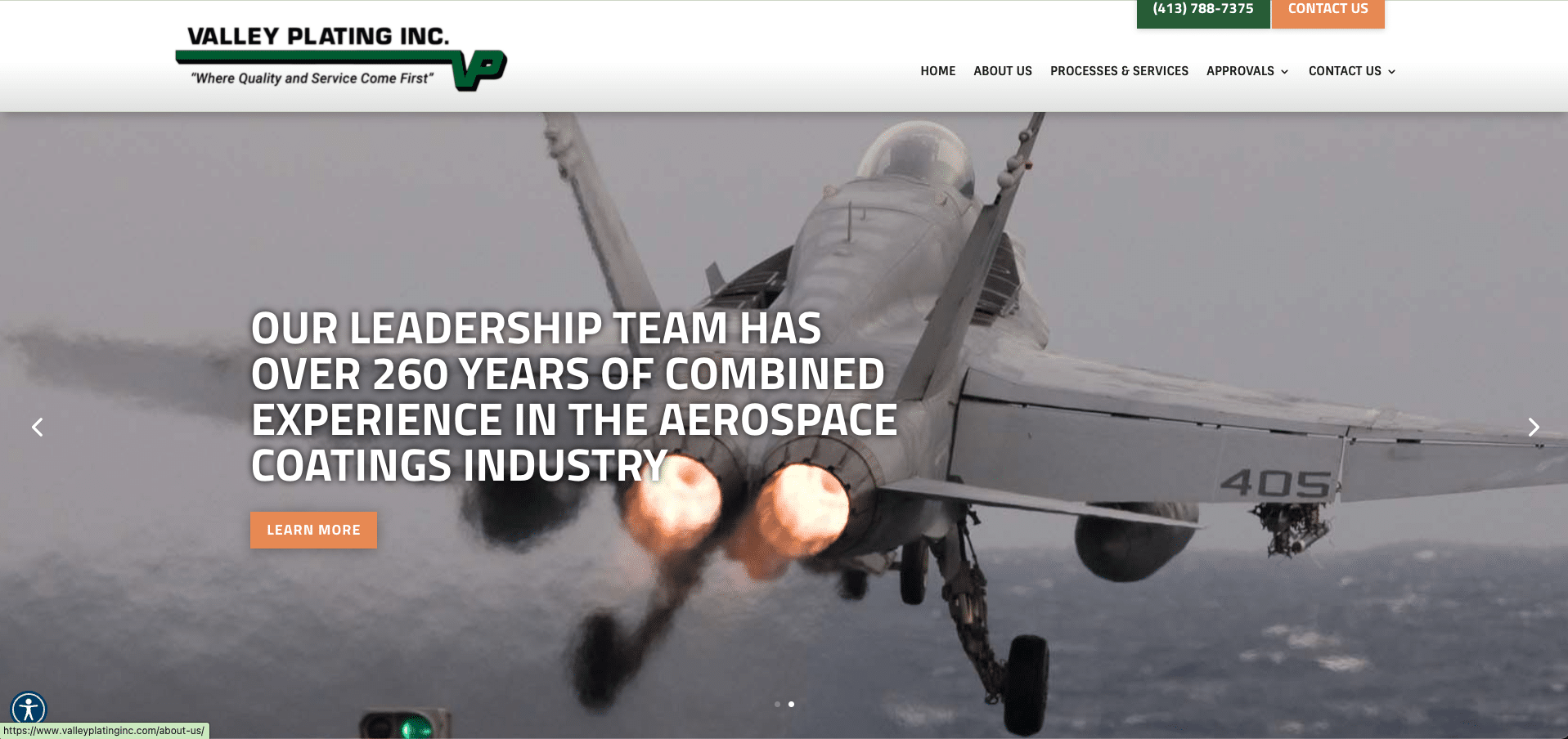 Valley Plating Custom Word Press Design