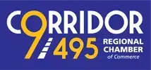 Corridor 9/495 Regional Chamber of Commerce logo featuring bold white and yellow text on a blue background.